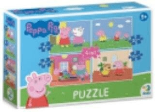 PUZZLE 4w1 ŚWINKA PEPPA UROCZE CZTERY UKŁADANKI W JEDNYM OPAKOWANIU