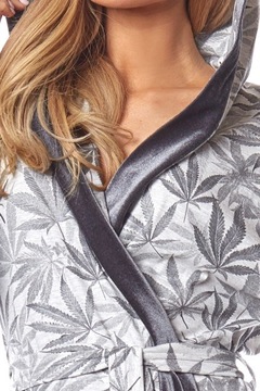 ХЛОПКОВЫЙ ЖЕНСКИЙ ХАЛАТ, КАПЮШОН, КОМНАТА L