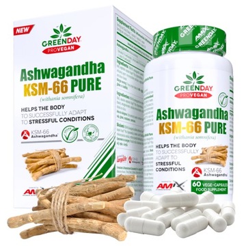 Ashwagandha aszwaganda KSM-66 kortyzol tabletki na stres jakość snu