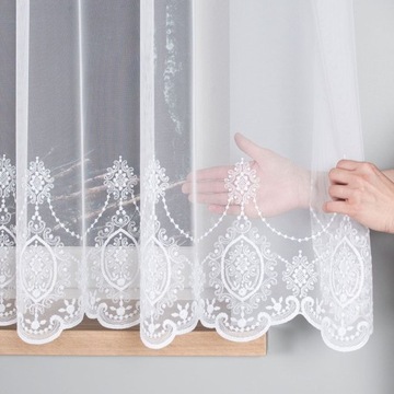 Firanka haftowana ORNAMENT wys 160 cm GEOMETRYCZNY