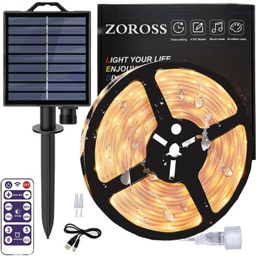 GIRLANDA LAMPKI SOLARNE OGRODOWE 5M