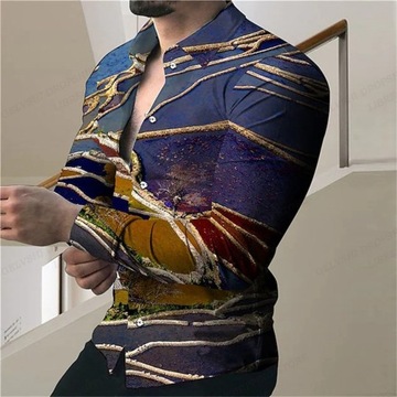 Koszula Męska Streetwear koszule męskie modna z dł