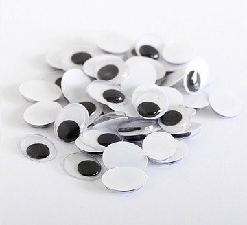 Sztuczne ruchome oczy oczka owalne 14x18mm/50sztuk