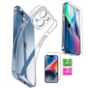Etui do iPhone 13 / iPhone 14 Case CLEAR +SZKŁO i akcesoria do czyszczenia