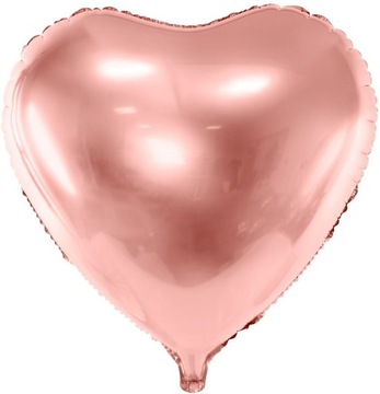 Balon foliowy SERCE rose gold serduszko urodziny party DEKORACJA HEL 45cm
