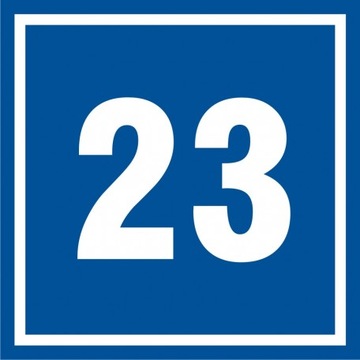 Numer 23 znak tabliczka 10x10 płyta PCV