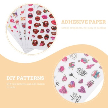 УКРАШЕНИЕ МАНИКЮРА НАКЛЕЙКИ НА ДЕНЬ СВЯТОГО ВАЛЕНТИНА НА НОГТЯХ