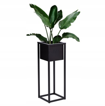 KWIETNIK METALOWY STOJĄCY STOJAK NA KWIATY LOFTOWY CZARNY LOFT WYSOKI 60 cm