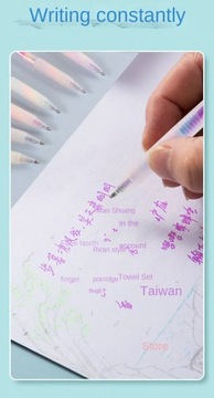 Сверкающие гелевые ручки 6 цветов, тонкие ручки с радужным градиентом для выделения