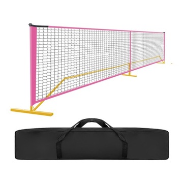 Przenośna siatka sportowa Pickleball Net do tenisa Pickleball Różowa Żółta