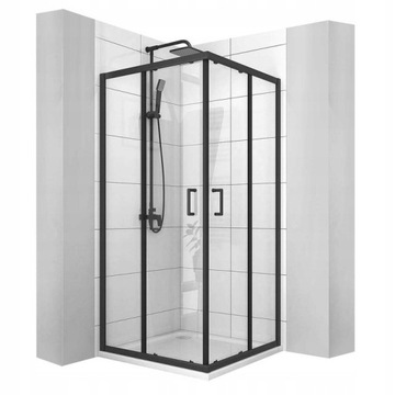 Kabina VITO 80x100 czarna prysznicowa rozsuwana