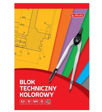 BLOK TECHNICZNY A3/10K KOLOROWY (5SZT), HERLITZ