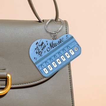 Маленький электронный брелок с клавиатурой, брелок для фортепиано, настоящий рабочий синий цвет