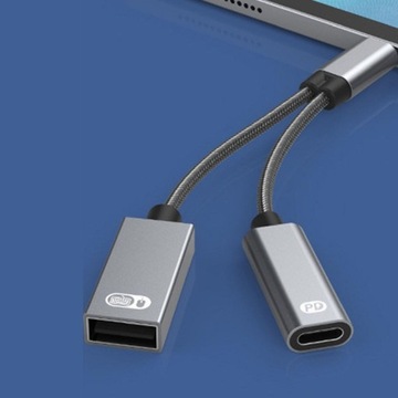 Адаптер USB OTG с плетеным кабелем W для ноутбука W