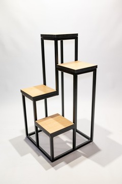 Стоячая подставка для цветов, Могрен черный, состаренный дуб