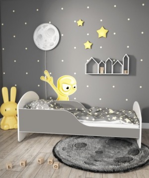 Детская кровать LEO2 140х70 бело-серый