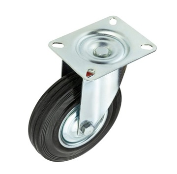 КОЛЕСО ИЗ МЕТАЛЛА И РЕЗИНЫ 125 ММ ДЛЯ ТРАНСПОРТНОЙ ТЕЛЕЖКИ