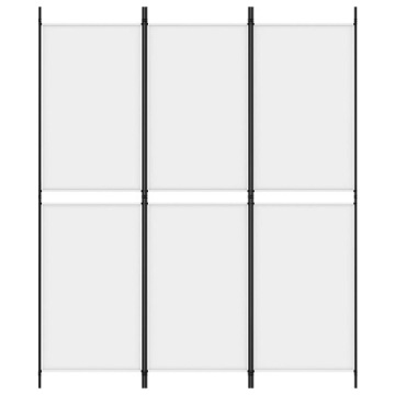 vidaXL Экран 3 панели Белый 150 x 180 см Ткань
