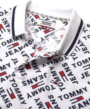 TOMMY HILFIGER KOSZULKA POLO LOGO ALLOVER PRINT XL