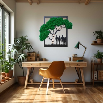 Дерево с мхом смелым с семейной семьей 50 см моховой царапин проект