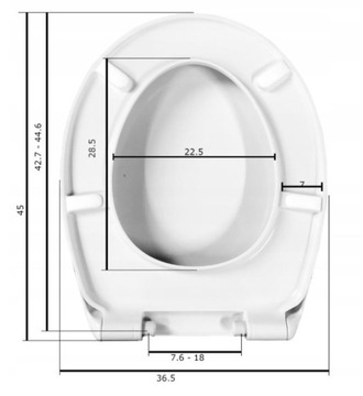Универсальное жесткое сиденье для унитаза с плавным закрыванием.