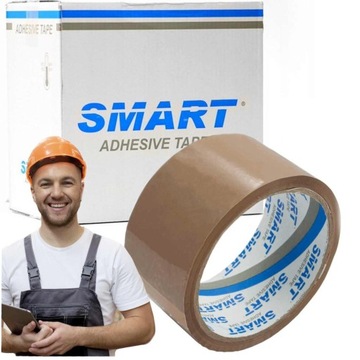 КОРИЧНЕВАЯ КЛЕЯЩАЯСЯ ЛЕНТА УПАКОВОЧНАЯ 48х50 САМОКЛЕЙКАЯ SMART 48/50 РАСТВОРИТЕЛЬ