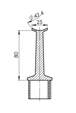 0471-42 Опора для перил 42,4 А2 40х40 фиксированная