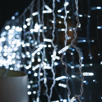 LAMPKI SOPLE ZEWNĘTRZNE OGRODOWE FLASH KURTYNA ŚWIETLNA 300 LED 12M IP44