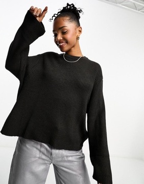 PULL & BEAR OVERSIZED SWETER LUŹNY ODCIEŃ ANTRACYT S5V NH2__M