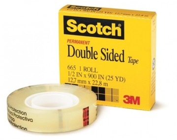 Taśma klejąca 3M Scotch 665 Dwustronna 12mm
