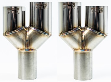 WLMcustoms Y-PIPE двойной выхлопной патрубок 2x76 мм