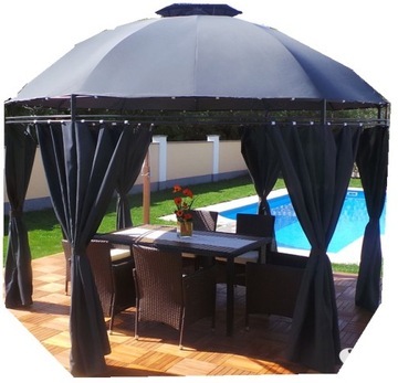 LAVO PAWILON OGRODOWY NAMIOT KOLOR ANTRACYT LED