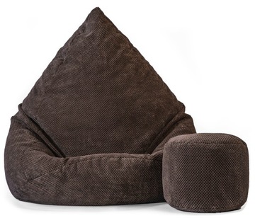 PUFA WOREK WELUR XXXXL + PREZENT GRATIS | MEGA PLUSZOWY FOTEL SAKO PREMIUM