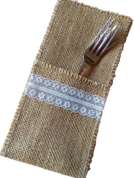 Etui na sztućce ,eko ozdoba stołu, jutowe