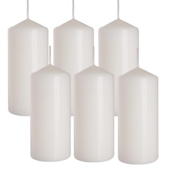 6x ŚWIECA BIAŁA WALEC ŚWIECZKA pieńkowa ŚLUB 12cm