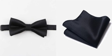 Mucha dziecięca czarna i Poszetka czarna do garnituru