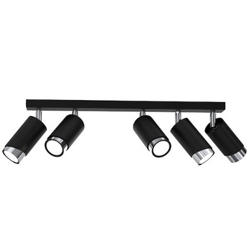 EWILIGHT Lampa sufitowa regulowana listwa tuba eye 5xGU10 czarny/chrom