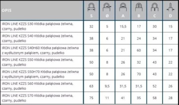 Замок навесной GERDA Iron Line KZZS 60 3 класс