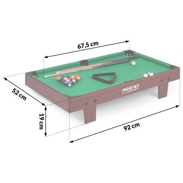 ZESTAW BILARDOWY MINI STÓŁ DO BILARDA BILARD DLA DZIECI POOL 3FT NEO-SPORT