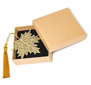 ZAKŁADKA DO KSIĄŻKI LIŚĆ KLONU METALOWA NA PREZENT