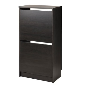IKEA BISSA Szafka na buty 2 przegrody CZARNOBRĄZ