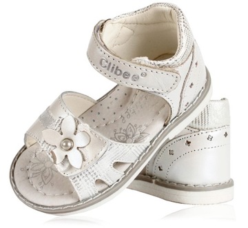 Сандалии с белым жемчугом, профилированная кожа Clibee 24