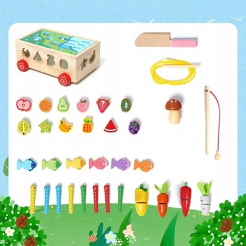 MONTESSORI GRA LOGICZNA ZRĘCZNOŚCIOWA SORTER MARCHEWKI I ROBACZKI