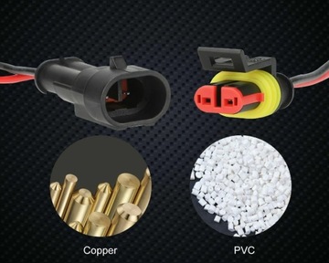 ГЕРМЕТИЧНЫЙ РАЗЪЕМ CUBE 2-контактный SUPERSEAL С НАБОРОМ КАБЕЛЕЙ ИЗ 20 ШТ.