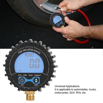 1/4 ЦИФРОВОЙ ШИННЫЙ МАНОМЕТР PSI/KPA/BAR/KGF/CM^2 3-200PSI