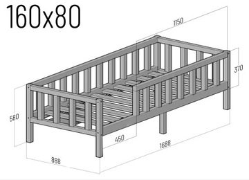 Łóżko pojedyncze dla dziecka Kacper Junior 160x80