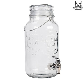 СТЕКЛЯННАЯ БАНКА 4 Л + КРАН ДЛЯ ЛИМОНАДНЫХ СОКОВЫХ НАПИТКОВ