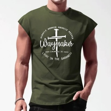 European and American printed sports sleeveless t-