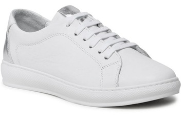 Sneakersy Damskie Sznurowane Białe Z-01 Loretta Vitale r39