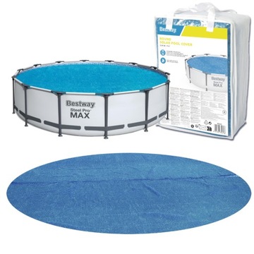POKRYWA SOLARNA NA BASEN STELAŻOWY ROZPOROWY 366 - 396 cm BESTWAY 58242